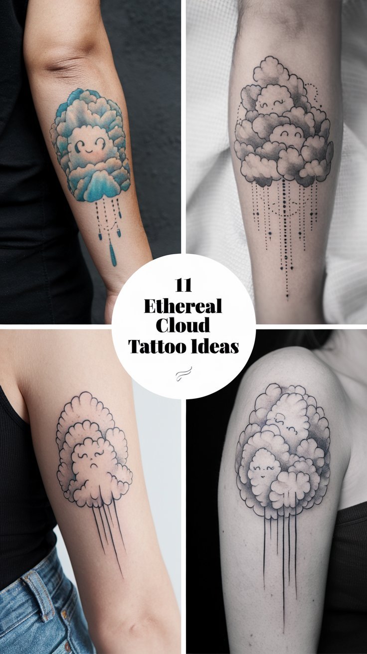 Read more about the article 11 Ethereal Cloud Tattoo Ideas to Lift Your Spirits: A Comprehensive Guide