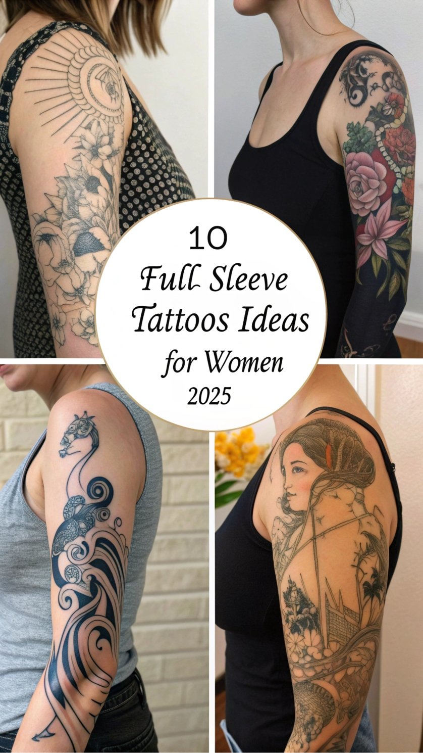 Read more about the article 10 Full Sleeve Tattoo Ideas for Women 2025: A Comprehensive Guide