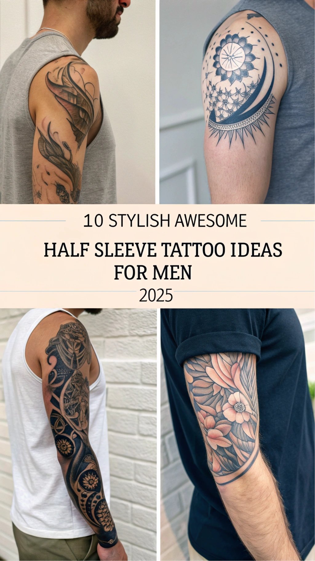 Read more about the article 10 Stylish Awesome Half Sleeve Tattoo Ideas for Men 2025 Elevate Their Style