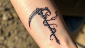 Read more about the article Scythe Tattoo Meaning and Symbolism