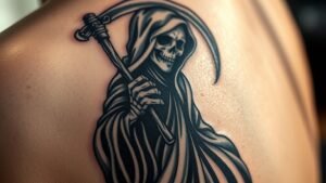 Read more about the article Reaper Tattoo Meaning and Symbolism