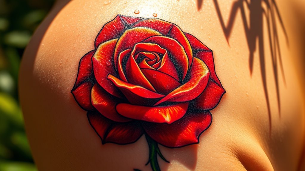 Read more about the article Fire Rose Tattoo Meaning and Symbolism