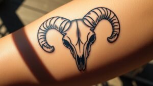 Read more about the article Ram Skull Tattoo Meaning and Symbolism