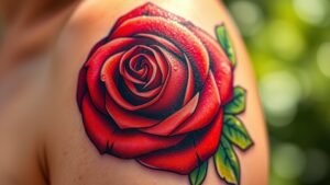 Read more about the article Rose Tattoo Meaning and Symbolism