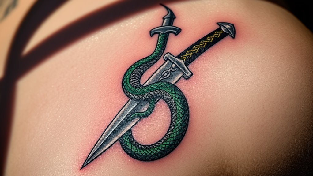 Read more about the article Snake With Dagger Tattoo Meaning and Symbolism