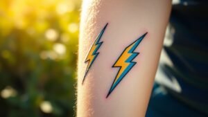 Read more about the article Two Lightning Bolts Tattoo Meaning and Symbolism